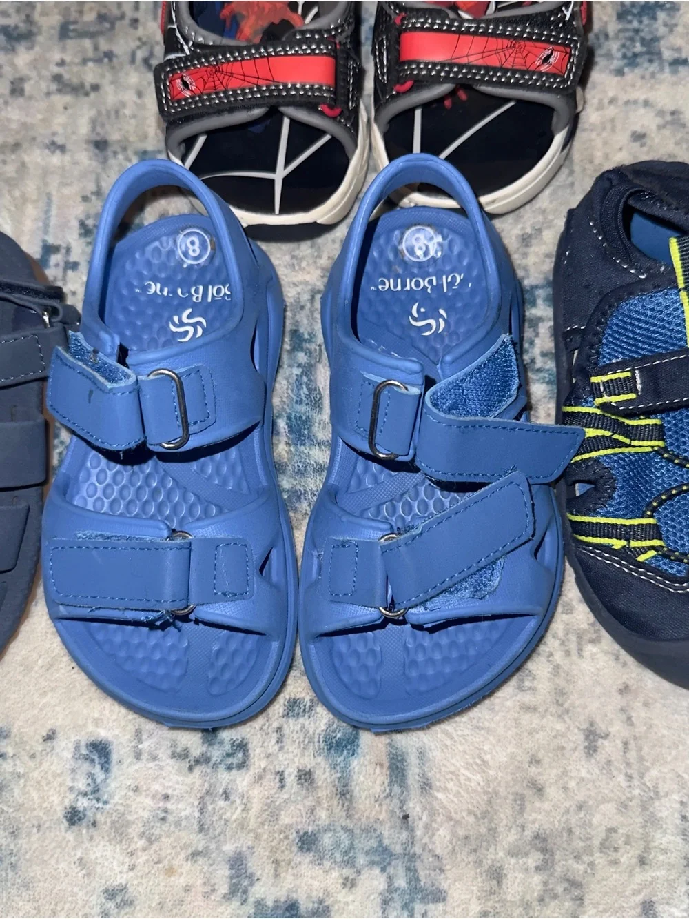 Boys Toddler size 8 sandals Bundle Spider-Man - Blue- strap sandals